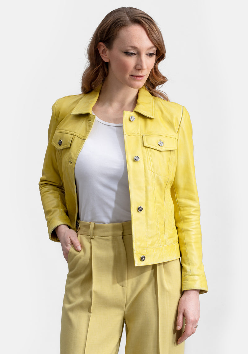 Cargue la imagen en el visor de la galería, Lederjacke im Jeansjacken Look „Barbados”
