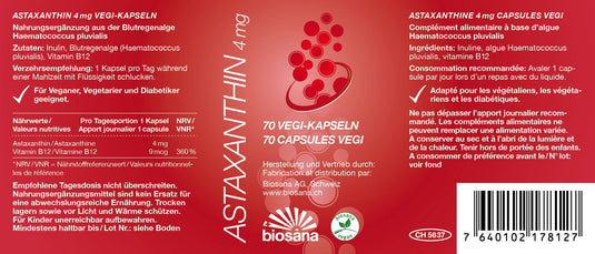 Astaxanthin 4 mg Kapseln 70 Stk