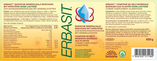 ERBASIT Pulver ohne Lactose 600 g