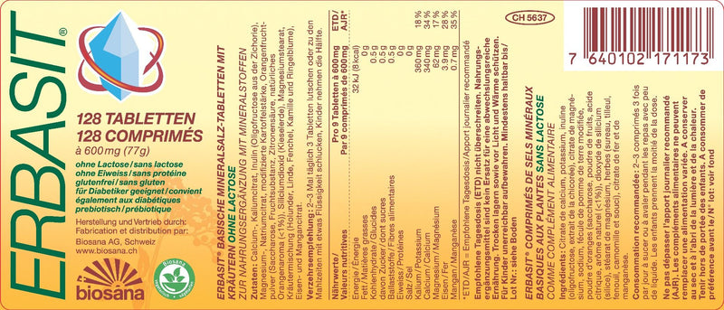 Chargez l&#39;image dans la visionneuse de la galerie, ERBASIT Tabletten ohne Lactose 128 Stk
