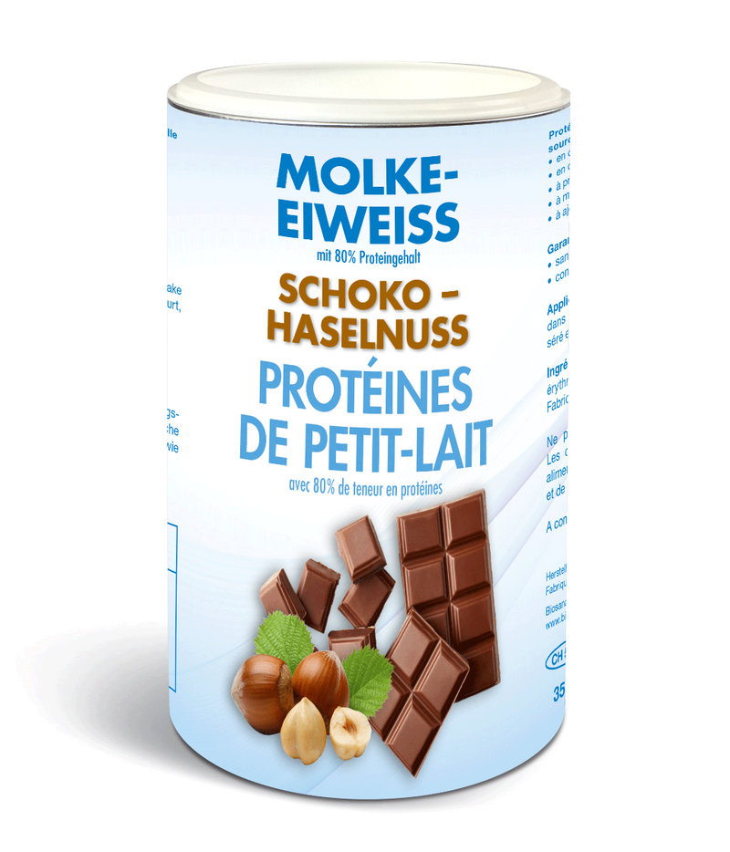 Load image into Gallery viewer, Molke-Eiweiss Pulver Schoko-Haselnuss 350 g
