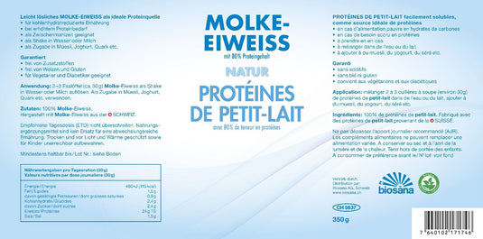 Molke-Eiweiss Pulver Natur 350 g