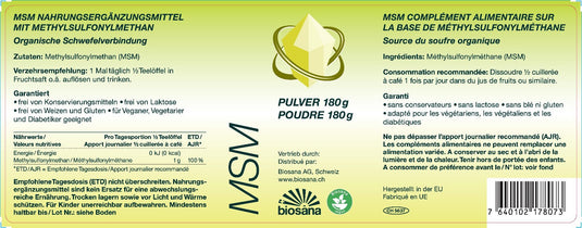 MSM Pulver 180 g