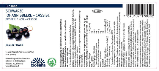 Schwarze Johannisbeere plus Kapseln 70 Stk