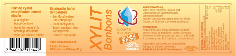 Laden Sie das Bild in Galerie -Viewer, Xylit Bonbons Orange/Zitrone 80 Stk
