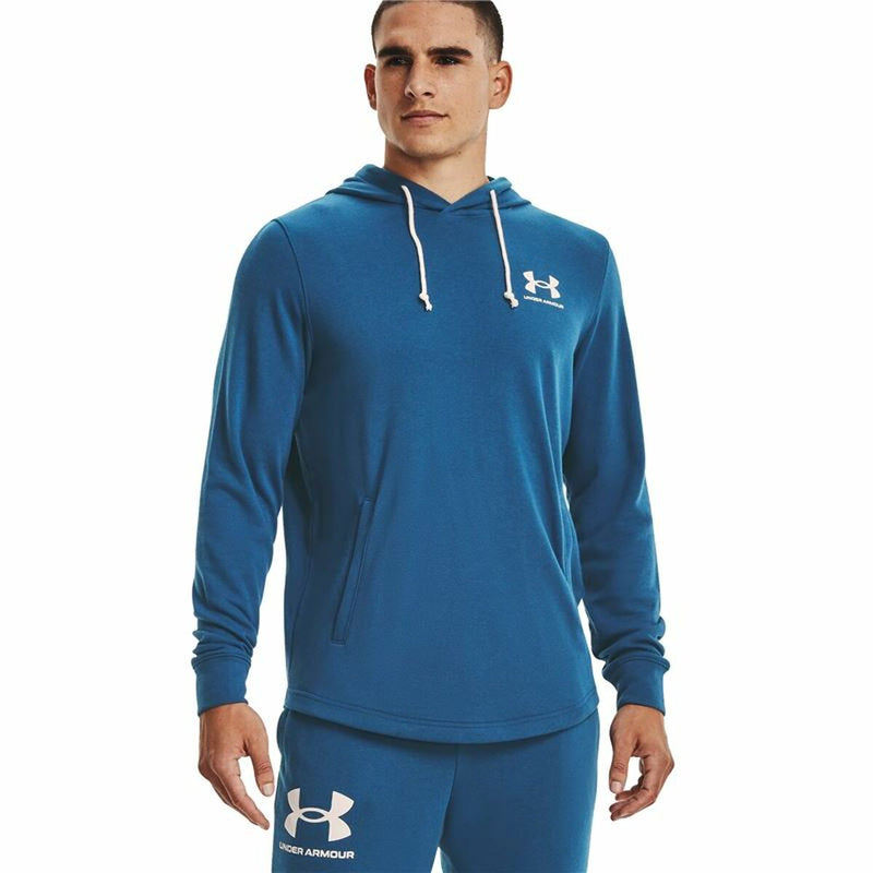 Chargez l&#39;image dans la visionneuse de la galerie, Sweat à capuche homme Under Armour Rival Terry Bleu
