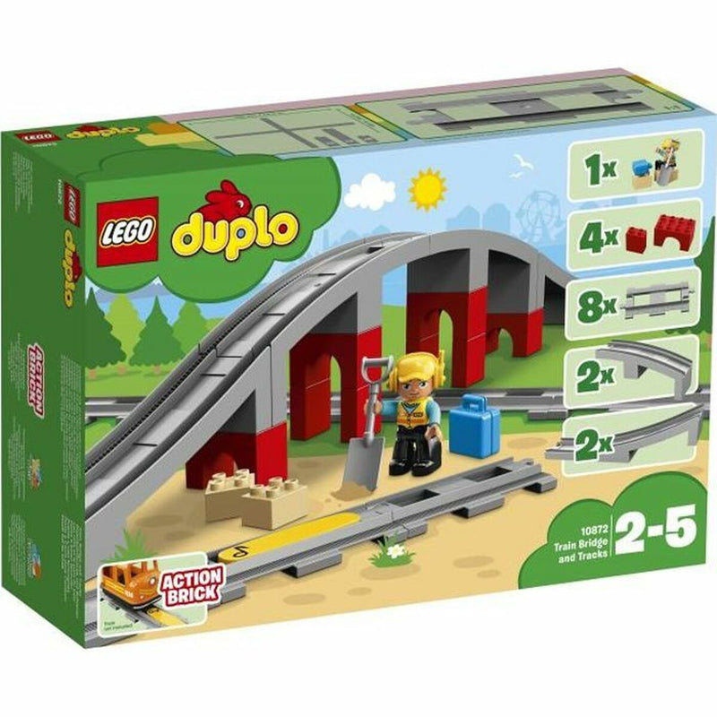 Cargue la imagen en el visor de la galería, Spielset Fahrzeuge   Lego DUPLO 10872 Train rails and bridge         26 Stücke
