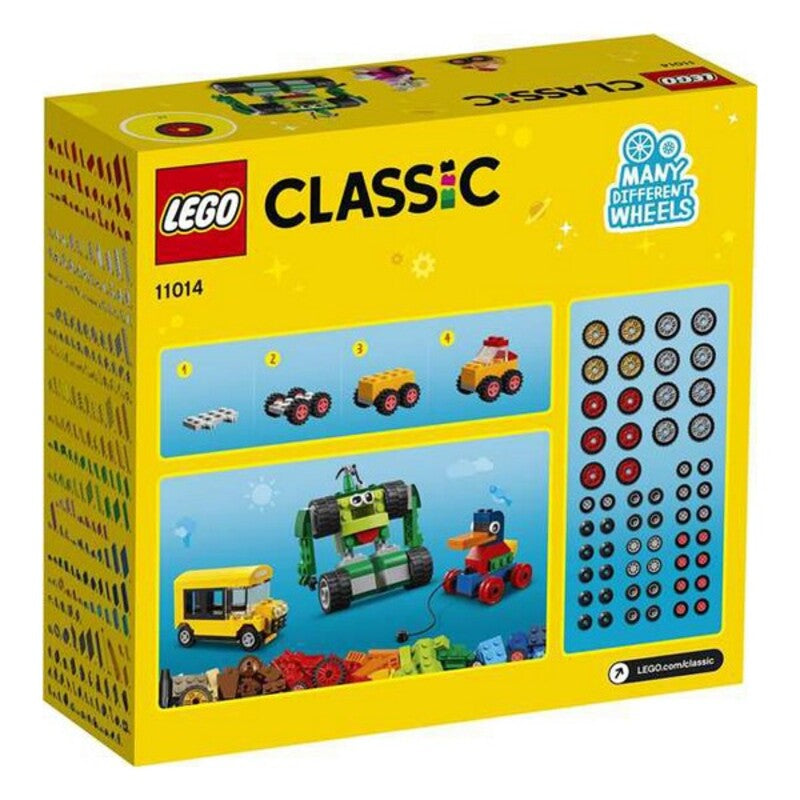 Cargue la imagen en el visor de la galería, Spielset Fahrzeuge   Lego 11014 Classic Bricks and Wheels First Building Set with Car, Train, Bus, Robot         653 Stücke
