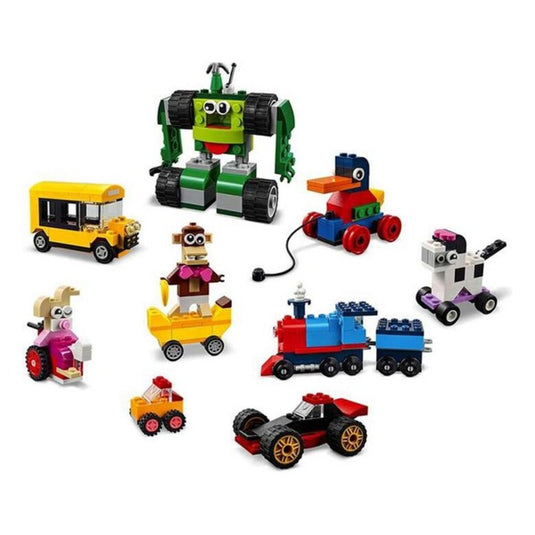 Spielset Fahrzeuge   Lego 11014 Classic Bricks and Wheels First Building Set with Car, Train, Bus, Robot         653 Stücke