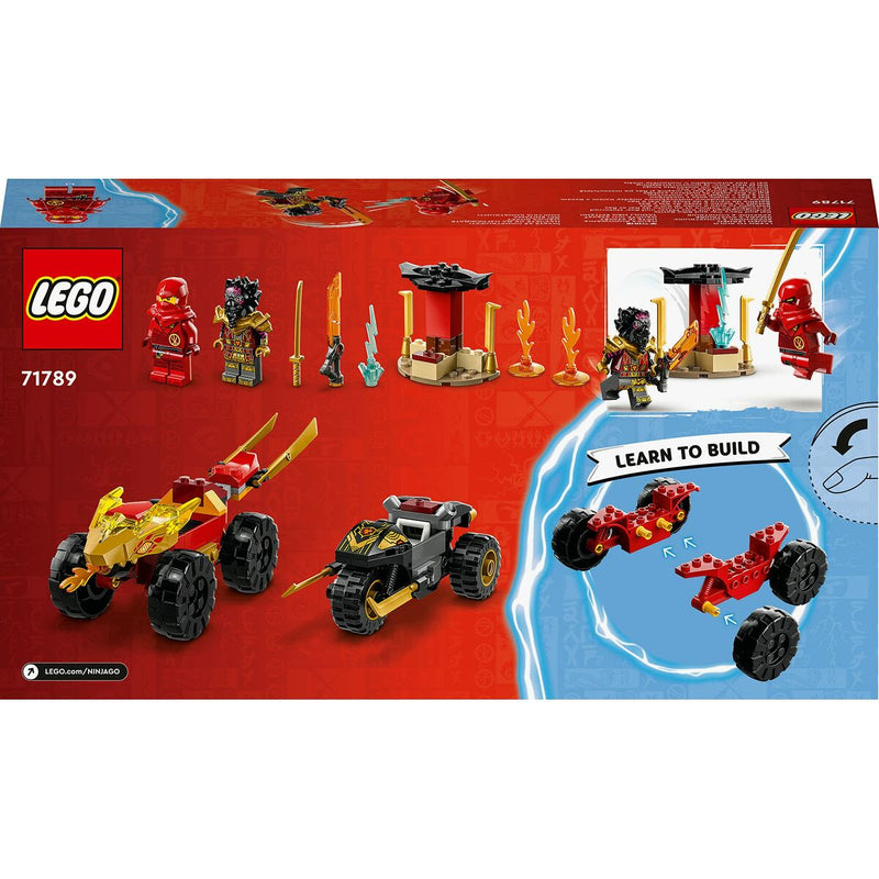 Carica immagine in Galleria Viewer, Spielset Fahrzeuge Lego Ninjago Kai and Ras&#39;s Car and Bike Battle 71789 109 Stücke
