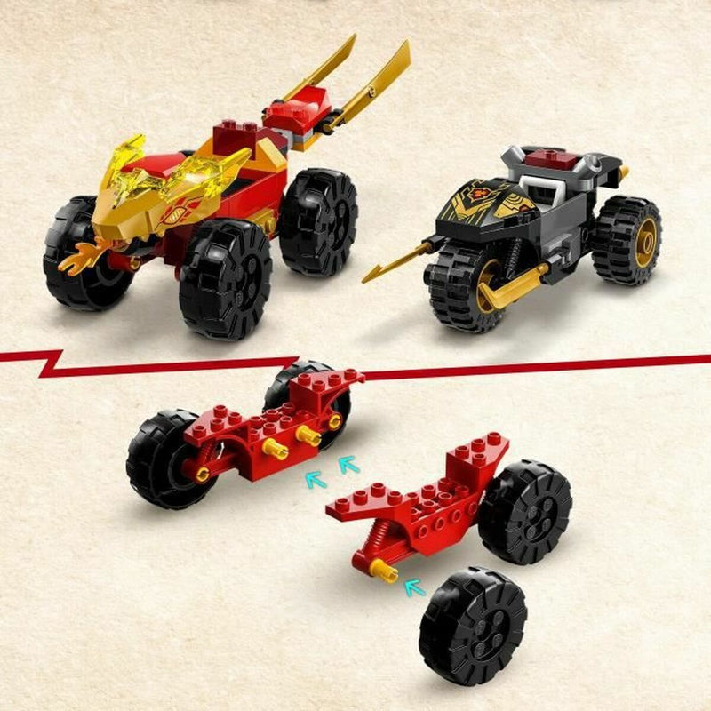 Carica immagine in Galleria Viewer, Spielset Fahrzeuge Lego Ninjago Kai and Ras&#39;s Car and Bike Battle 71789 109 Stücke
