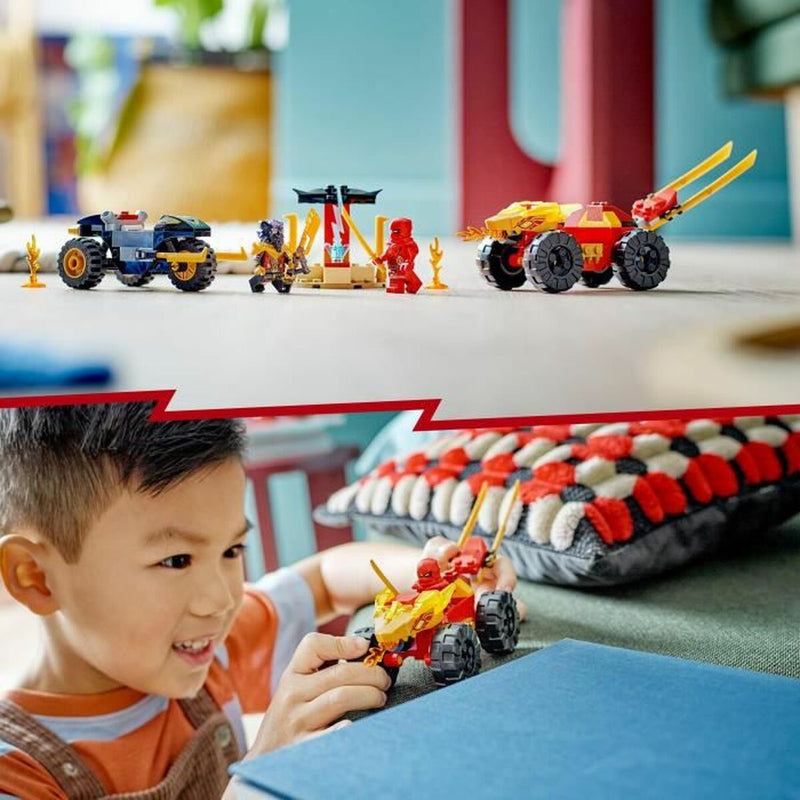 Carica immagine in Galleria Viewer, Spielset Fahrzeuge Lego Ninjago Kai and Ras&#39;s Car and Bike Battle 71789 109 Stücke
