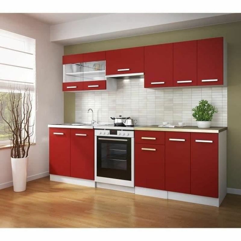 Cargue la imagen en el visor de la galería, Beistellmöbel 40 x 47 x 82 cm Rot Kunststoff Melamine PVC
