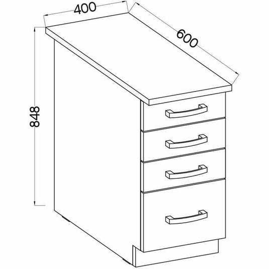 Meuble d'Appoint 60 x 40 x 80,4 cm Gris