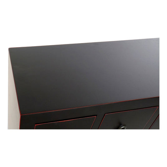 Caisson à Tiroirs DKD Home Decor Noir Rouge Multicouleur Sapin Bois MDF Oriental 63 x 27 x 101 cm