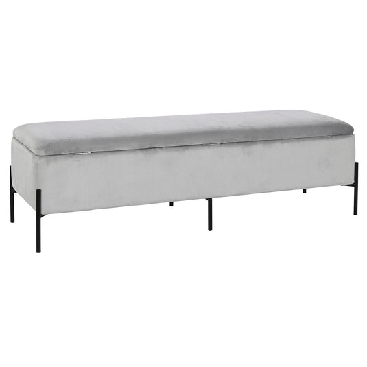 Banquette DKD Home Decor Noir Gris Métal 140 x 40 x 45 cm