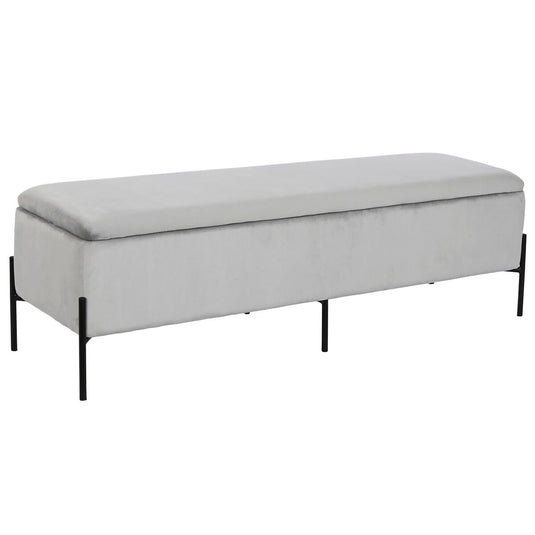 Banquette DKD Home Decor Noir Gris Métal 140 x 40 x 45 cm