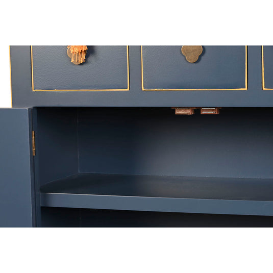 Schubladenschrank DKD Home Decor Blau Gold Tanne Holz MDF Orientalisch 63 x 27 x 101 cm