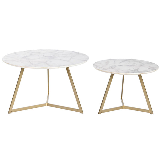 Jeu de 2 tables DKD Home Decor Métal Bois MDF 80 x 80 x 47,5 cm