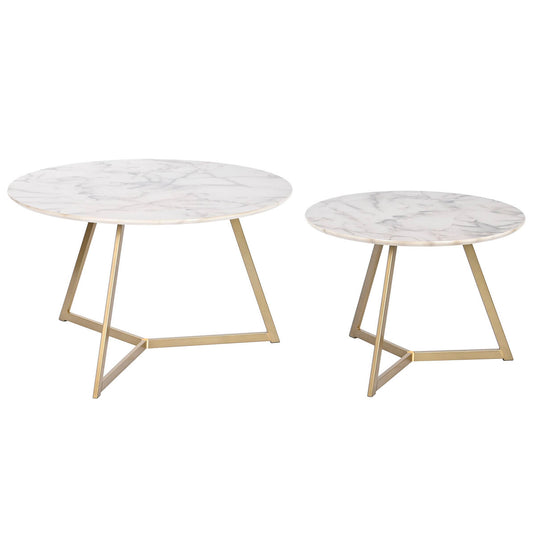 Jeu de 2 tables DKD Home Decor Métal Bois MDF 80 x 80 x 47,5 cm