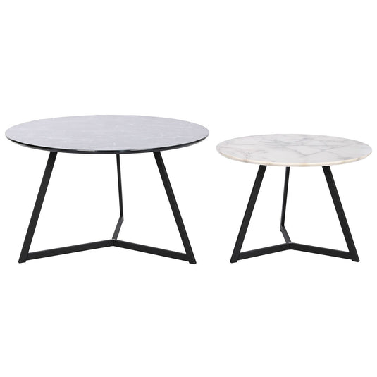 Jeu de 2 tables DKD Home Decor Noir Métal Bois MDF 80 x 80 x 47,5 cm