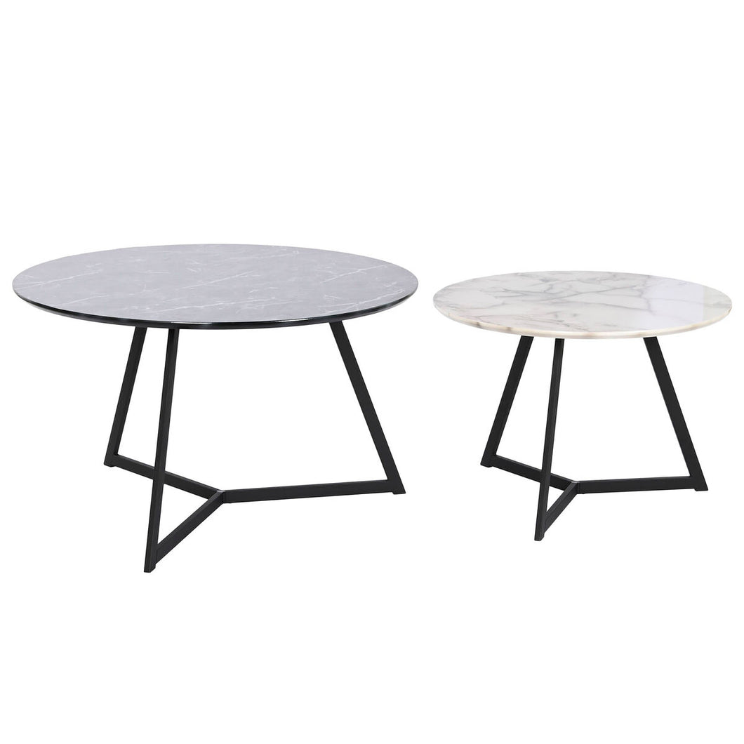 Jeu de 2 tables DKD Home Decor Noir Métal Bois MDF 80 x 80 x 47,5 cm