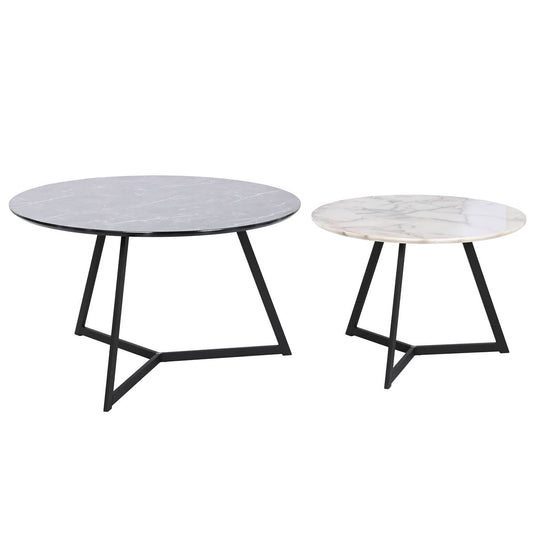 Jeu de 2 tables DKD Home Decor Noir Métal Bois MDF 80 x 80 x 47,5 cm