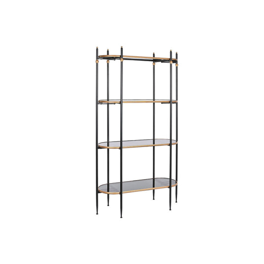 Étagère DKD Home Decor Noir Doré Métal Verre 103 x 42 x 180 cm