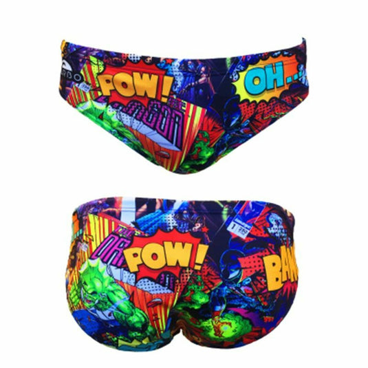 Herren Badehose Turbo Waterpolo Super Comic Bunt