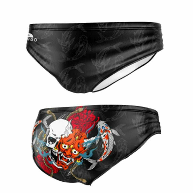 Laden Sie das Bild in Galerie -Viewer, Herren Badehose Turbo  Samurai-Skull  Schwarz
