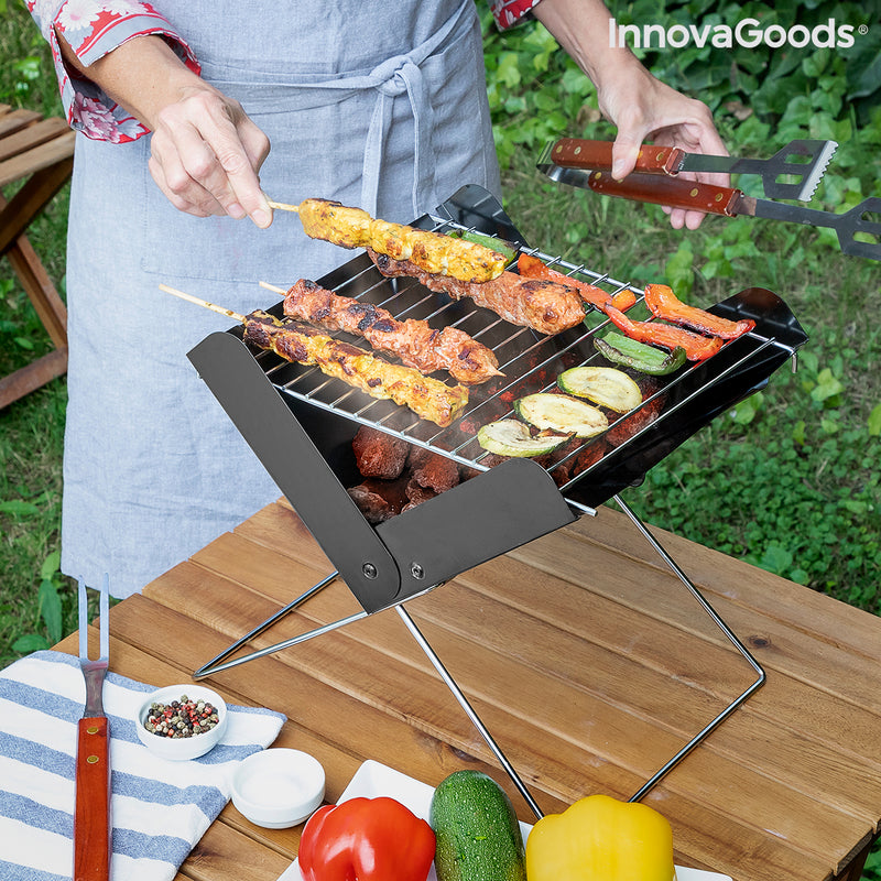 Chargez l&#39;image dans la visionneuse de la galerie, Mini-barbecue Pliable Portable pour Charbon Foldecue InnovaGoods
