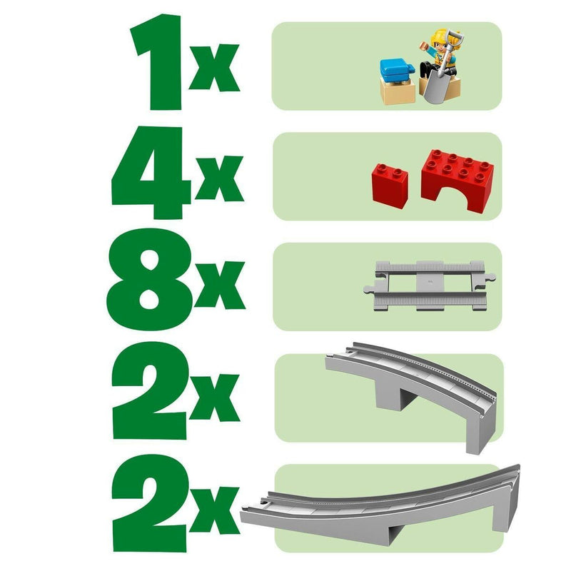 Carica immagine in Galleria Viewer, Spielset Fahrzeuge   Lego DUPLO 10872 Train rails and bridge         26 Stücke
