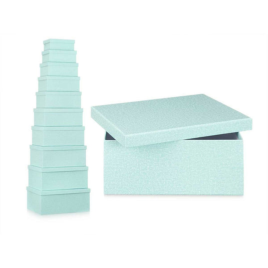 Jeu de Caisses de Rangement Empilables Vert Carton (2 Unités)