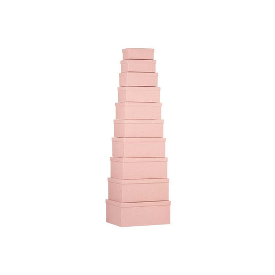 Jeu de Caisses de Rangement Empilables Rose Carton (2 Unités)