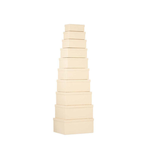 Jeu de Caisses de Rangement Empilables Naturel Carton (2 Unités)