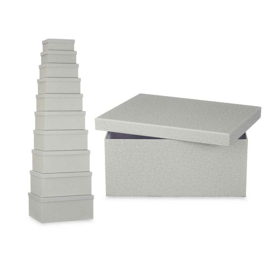 Jeu de Caisses de Rangement Empilables Gris foncé Carton (2 Unités)