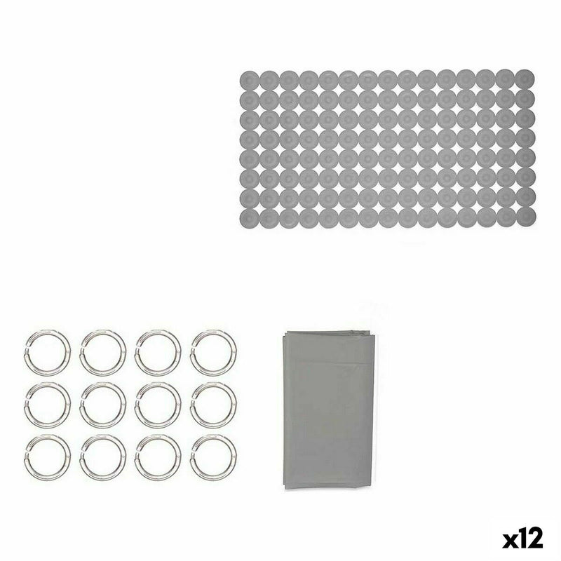 Cargue la imagen en el visor de la galería, Badezimmer Set Grau PVC Polyäthylen EVA (12 Stück)
