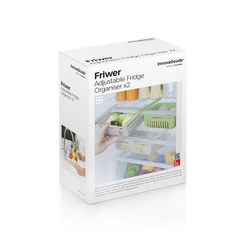 Cargue la imagen en el visor de la galería, Einstellbarer Kühlschrank-Organizer Friwer InnovaGoods (2er Pack)
