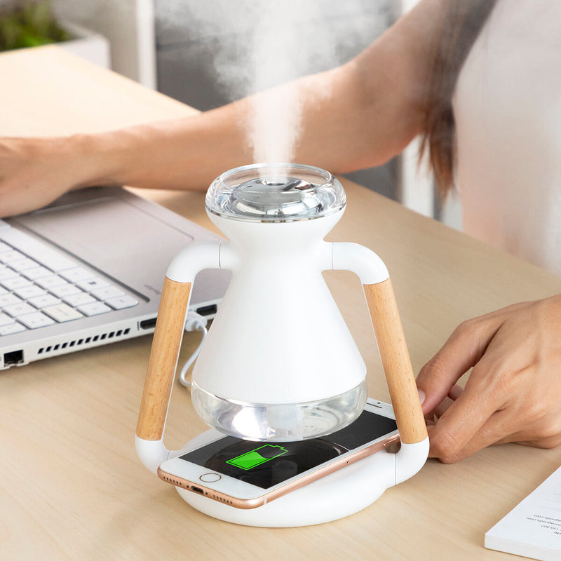 Laden Sie das Bild in Galerie -Viewer, Luftbefeuchter, Aroma Diffuser und kabelloses Ladegerät, 3-in-1 Misvolt InnovaGoods
