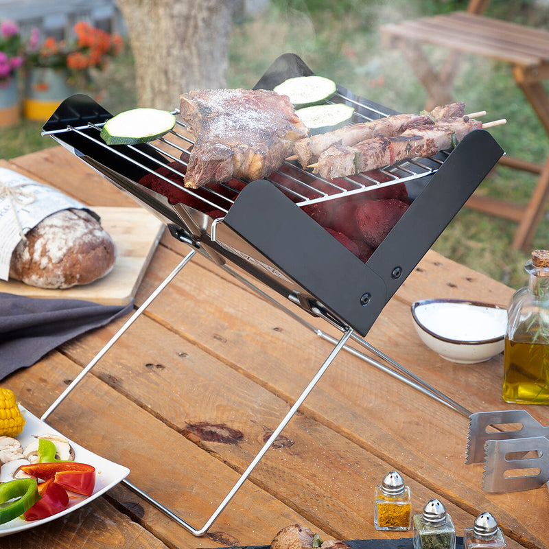 Chargez l&#39;image dans la visionneuse de la galerie, Mini-barbecue Pliable Portable pour Charbon Foldecue InnovaGoods
