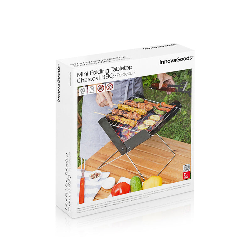 Laden Sie das Bild in Galerie -Viewer, Tragbarer klappbarer Mini-Holzkohlegrill Foldecue InnovaGoods
